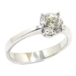 Anillo solitario diamante HPHT brillante 1.07ct garras
