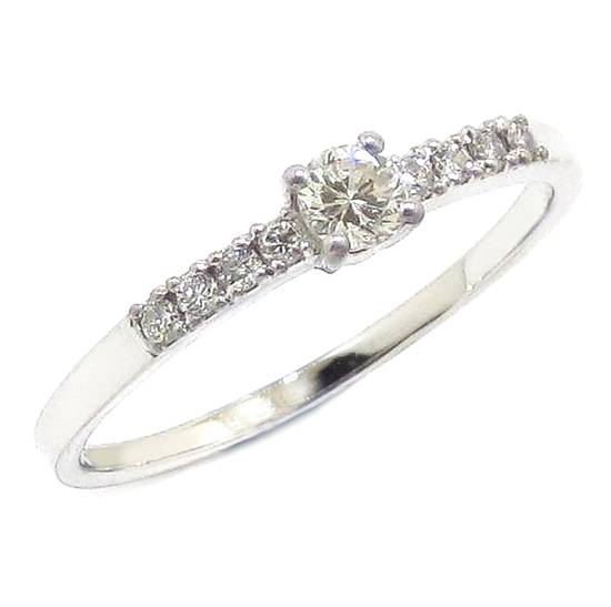 Anillo solitario diamante brillante 0.12ct con diamantes