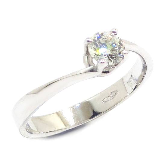 Anillo solitario diamante brillante 0.37ct garras oro