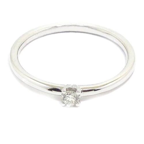 Anillo solitario diamante brillante 0.08ct Oro