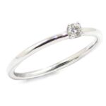 Anillo solitario diamante brillante 0.08ct Oro