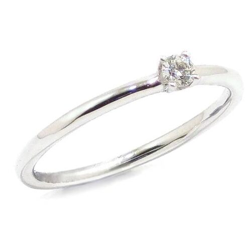 Anillo solitario diamante brillante 0.08ct Oro