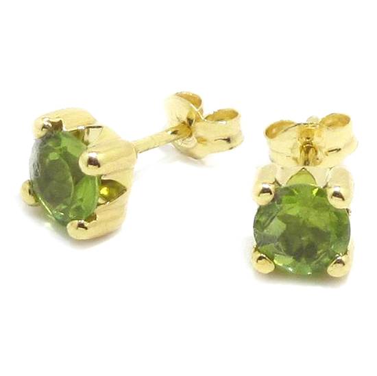 Pendientes Peridoto redondo 5mm oro
