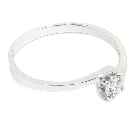 Anillo solitario diamante brillante 0.18ct garras oro