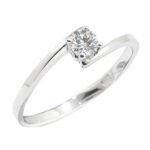 Anillo solitario diamante brillante 0.18ct garras oro