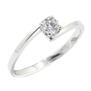 Anillo solitario diamante brillante 0.18ct garras oro