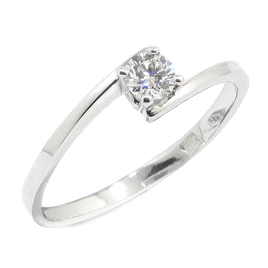 Anillo solitario diamante brillante 0.18ct garras oro