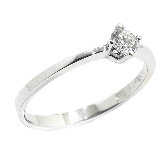 Anillo solitario diamante brillante 0.21ct garras cruz