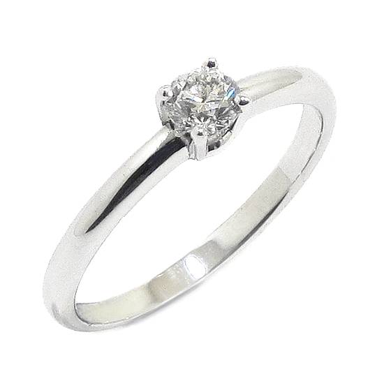 Anillo solitario diamante brillante 0.26ct garras
