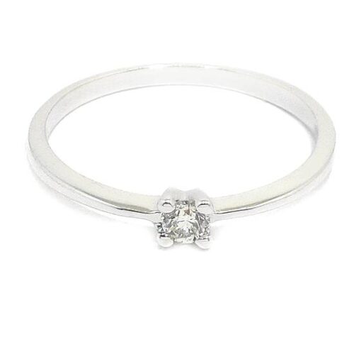 Anillo solitario diamante brillante 0.10ct Oro
