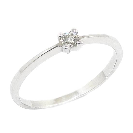 Anillo solitario diamante brillante 0.10ct Oro
