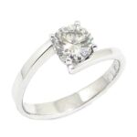 Anillo solitario diamante CVD brillante 1.03 garras