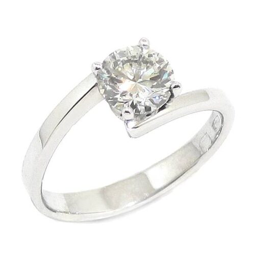 Anillo solitario diamante CVD brillante 1.03 garras
