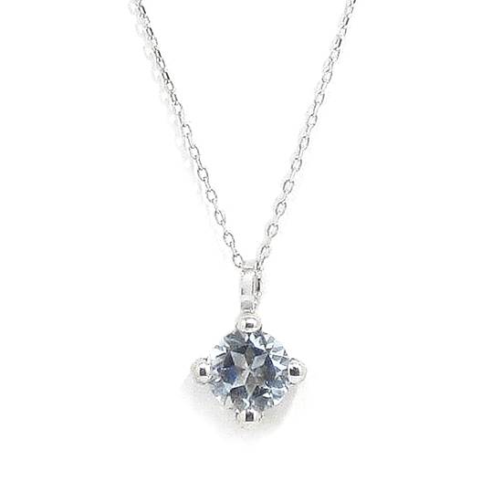Collar topacio azul colgante oro blanco