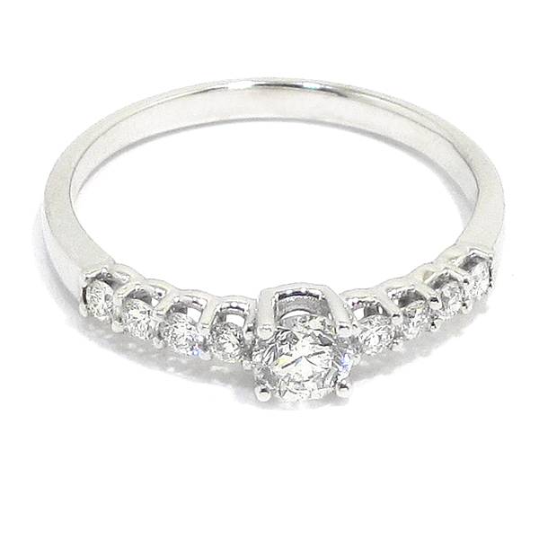 Anillo solitario diamante brillante 0.28ct con pave