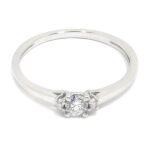 Anillo solitario diamante brillante 0.16ct garras 9K
