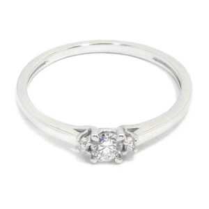 Anillo solitario diamante brillante 0.16ct garras 9K