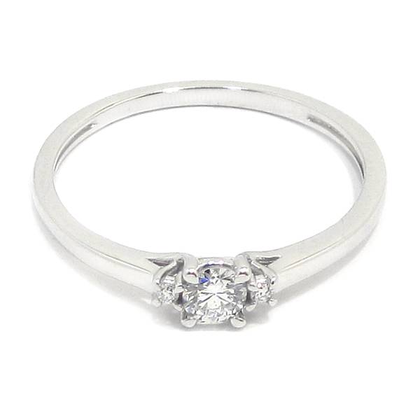 Anillo solitario diamante brillante 0.16ct garras 9K