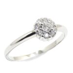 Anillo orla 9 diamantes oro blanco