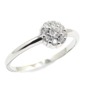 Anillo orla 9 diamantes oro blanco
