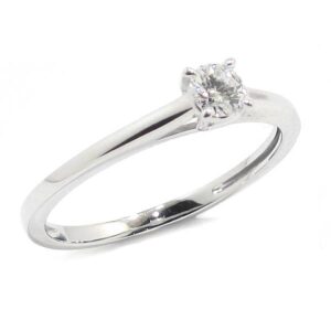 Anillo solitario diamante brillante 0.20ct garras 9K