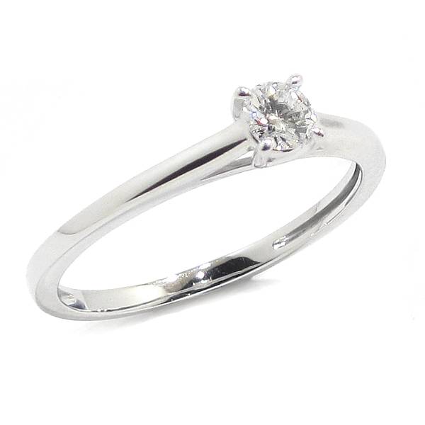 Anillo solitario diamante brillante 0.20ct garras 9K