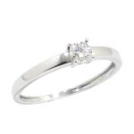Anillo solitario diamante brillante 0.20ct garras 9K