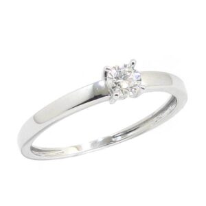 Anillo solitario diamante brillante 0.20ct garras 9K