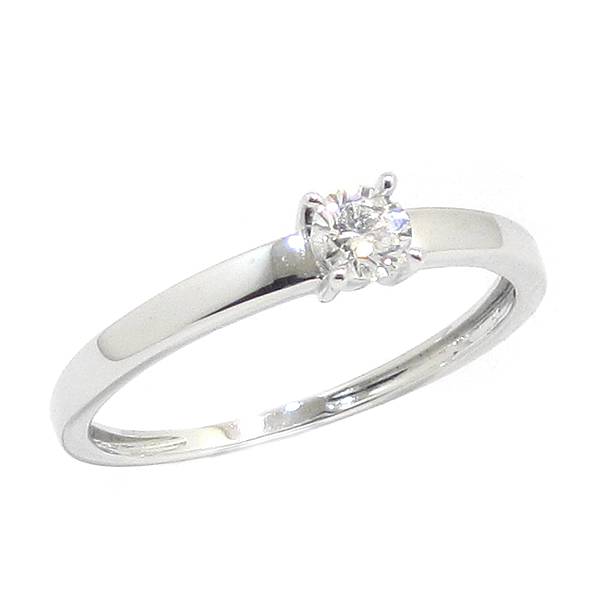 Anillo solitario diamante brillante 0.20ct garras 9K