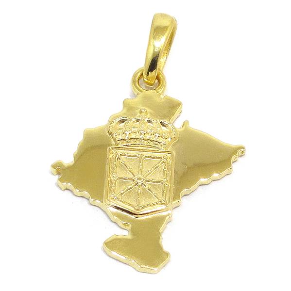 Colgante mapa Navarra escudo Plata bañada