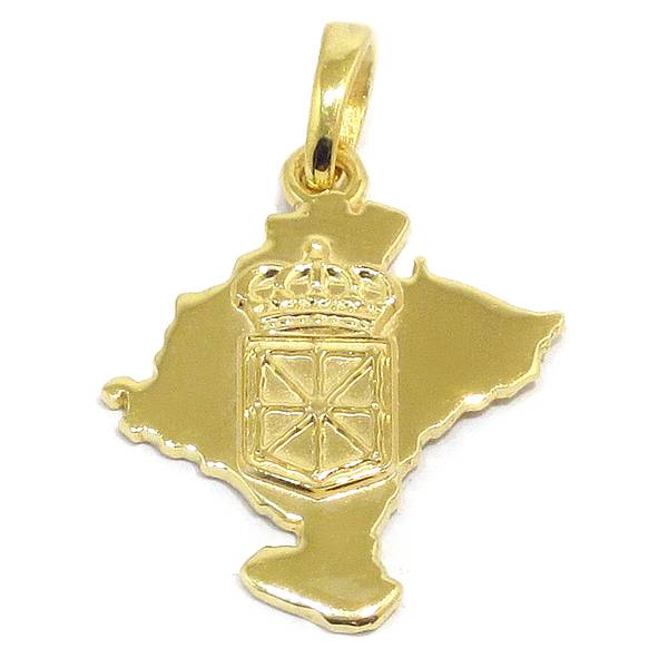 Colgante mapa Navarra escudo Plata bañada
