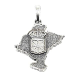 Colgante mapa Navarra escudo 29mm plata