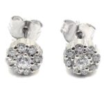 Pendientes orla 18 diamantes 0.40cts oro