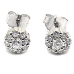 Pendientes orla 18 diamantes 0.40cts oro