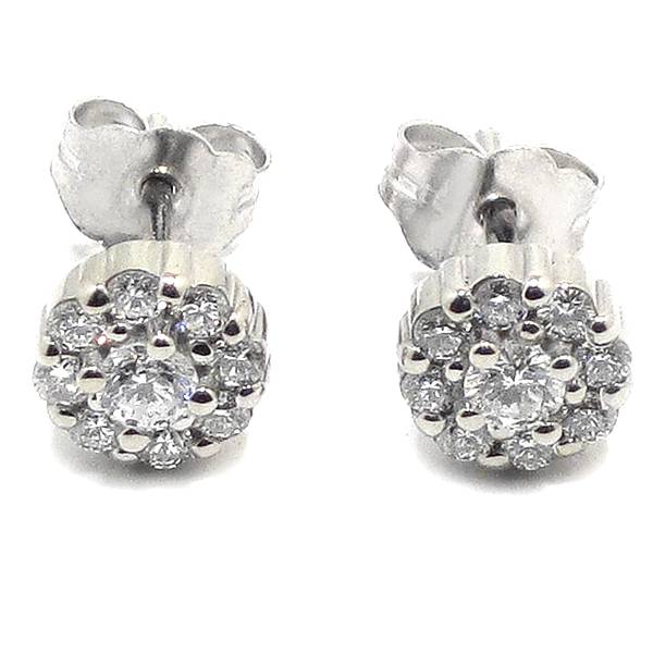Pendientes orla 18 diamantes 0.40cts oro