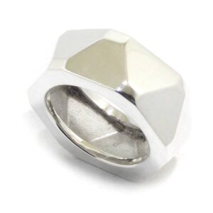 Anillo facetas triángulos plata 925